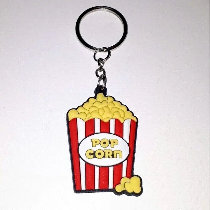 cartoon Popcorn soft Pvc Keychains