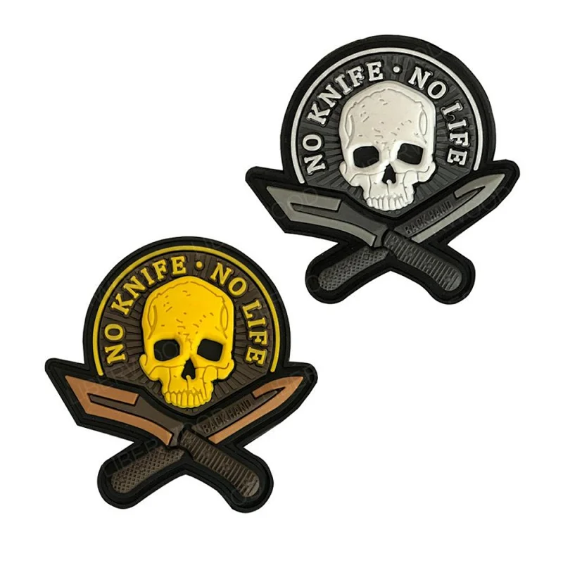 Knife No Life Skull Pvc 3d Military Tactical Patch