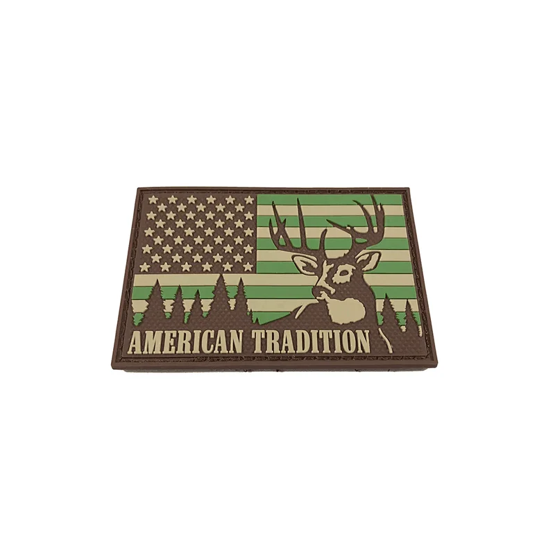 Deer Hunting USA Flag pvc Patch