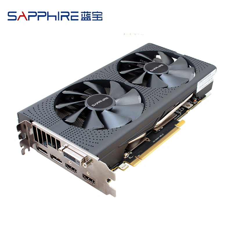Tarjeta gráfica usada de alta calidad Rx580 para juegos de escritorio Tarjeta gráfica de perfil bajo SAPPHIRE de 4 gb