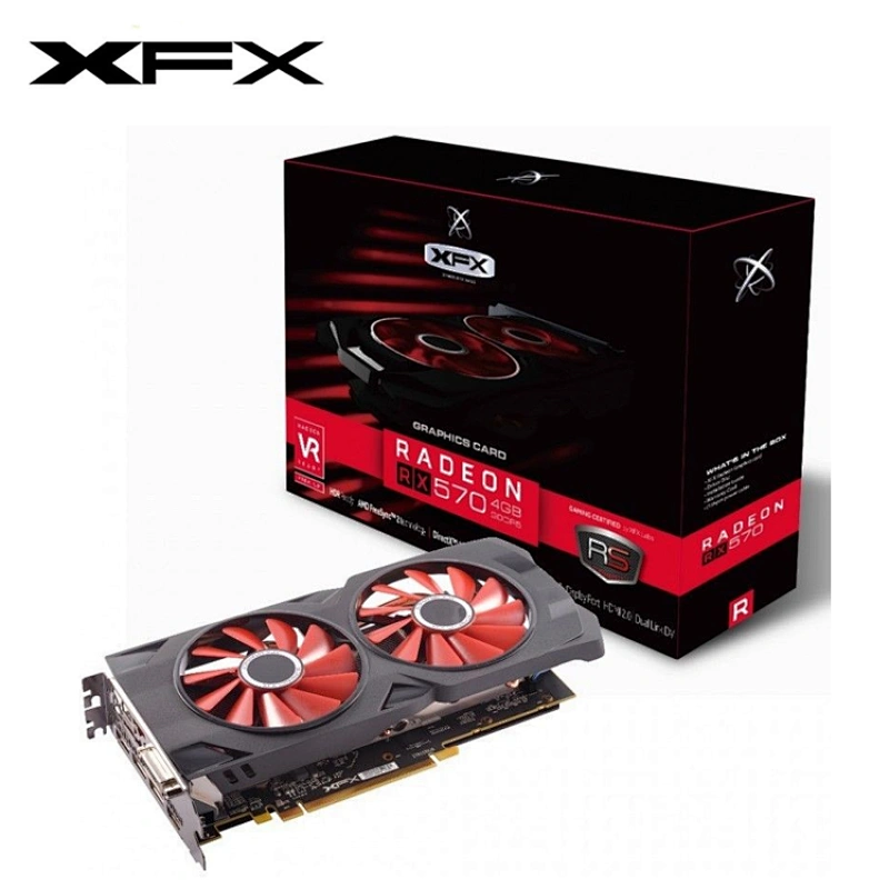 Tarjeta de video 100% XFX RX 570 4GB 8GB Tarjetas gráficas para AMD RX 570 VGA 4G DisplayPort Segunda mano