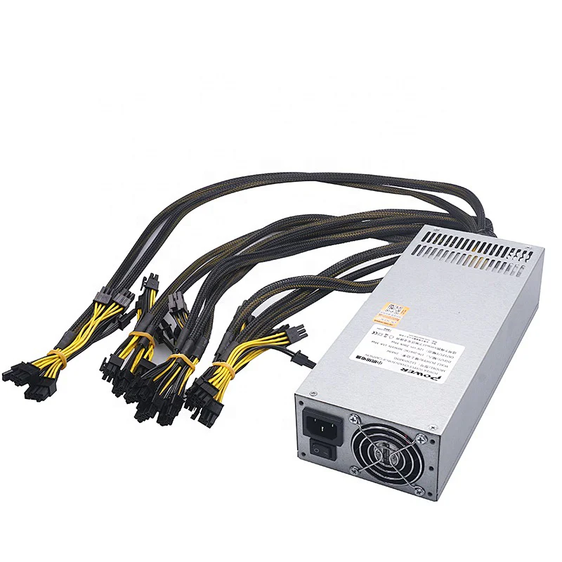 2U 2500w with 6*6pin and 16*6+2pin connectors specialized for GPU rig case with GPU