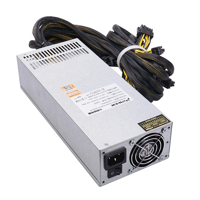 2U 2500w with 6*6pin and 16*6+2pin connectors specialized for GPU rig case with GPU