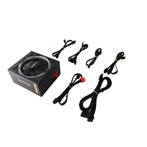 Fuente de alimentación de ventilador RGB modular completo de alta calidad 650W 80+ Fuente de alimentación de computadora de eficiencia dorada