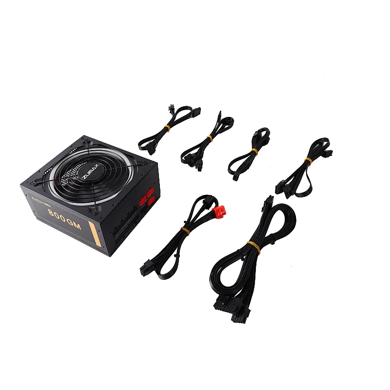 Fuente de alimentación de ventilador RGB modular completo de alta calidad 650W 80+ Fuente de alimentación de computadora de eficiencia dorada