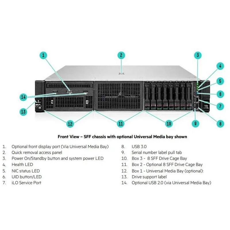 P02464-B21 Hpe Proliant Dl380 Gen10 4210 1p 32GB-R P408I-a 8sff 800W PS Rack Server
