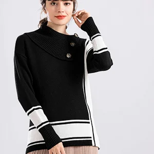 High Quality Fashion Winter Pullover Luxury Women Soft Turtleneck 100% Merino Wool Sweaters