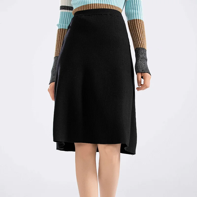 A line comfy Fitting knitwear Sweater skirt For Autumn
