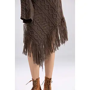 irregularity Winter Dresses  wool sweater dress with tassel for women