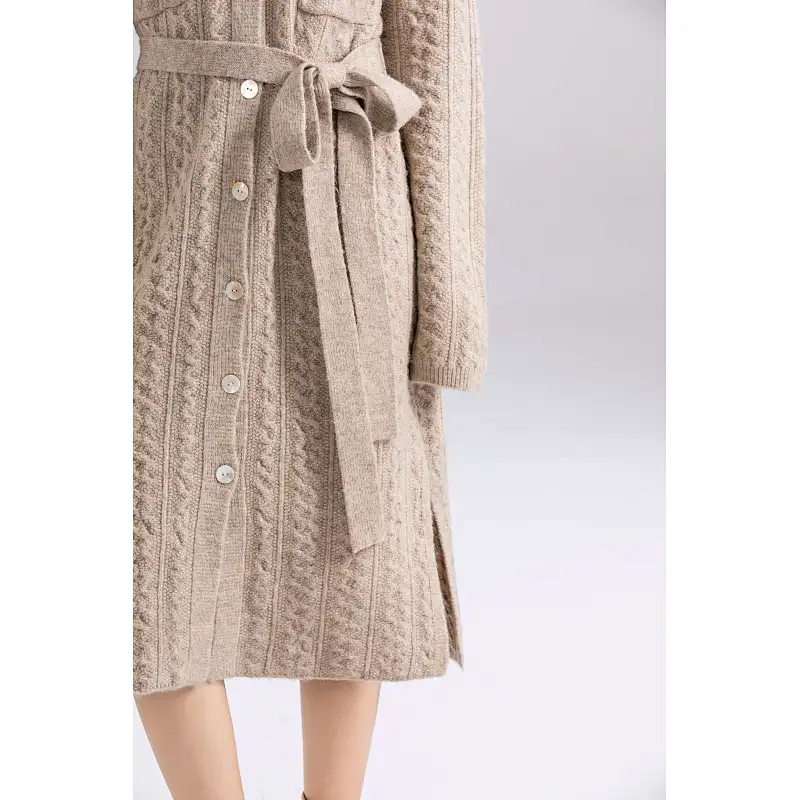 2020 wool long cardigan Ladies Sweaters Dresses for winter