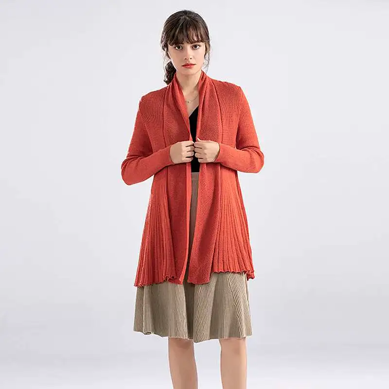 New Women Spring Autumn Sweater Outwear Coat 2019 Long Cardigan Korean Slim Pocket Loose Knit Sweater