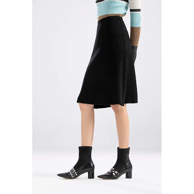 A line comfy Fitting knitwear Sweater skirt  For Autumn