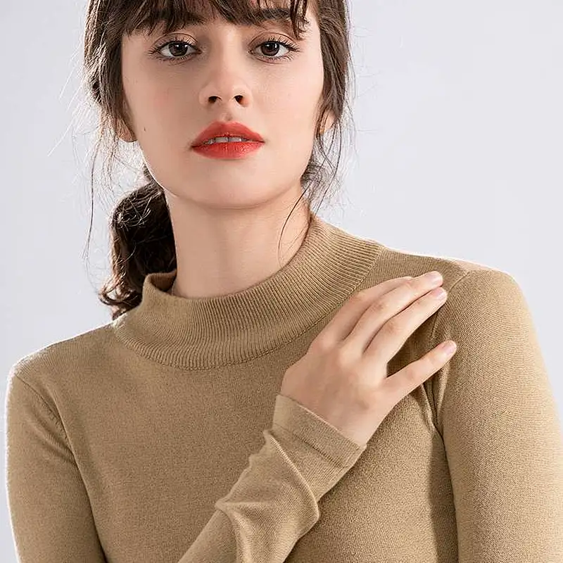 Solid Wool Sweater Custom Knit Sweater Designs For Women