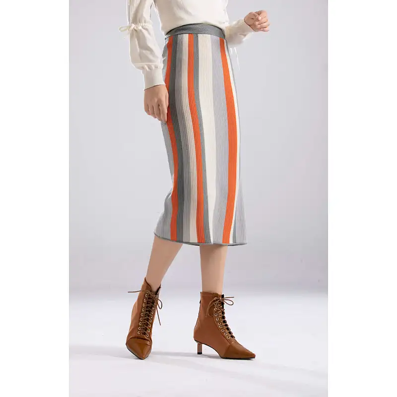2020 Fashion Designer stripe Casual Wool Sweaters skirt For Lady
