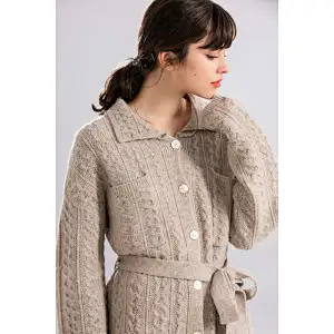 2020 wool long cardigan Ladies Sweaters Dresses for winter
