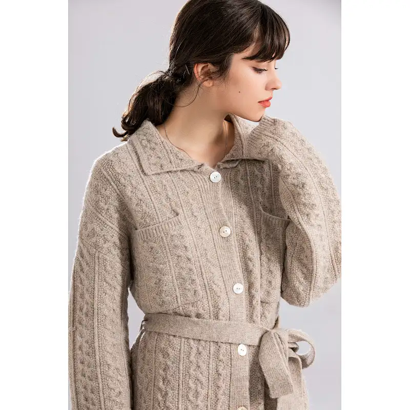 2020 wool long cardigan Ladies Sweaters Dresses for winter
