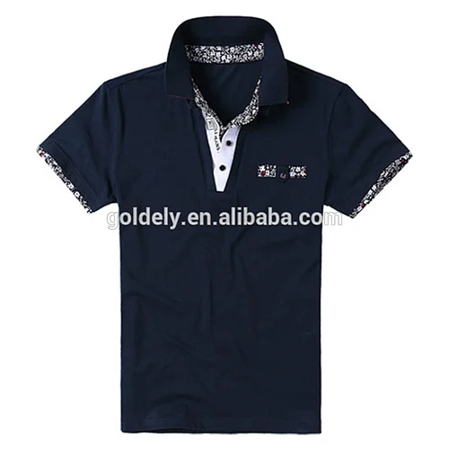 Custom Wholesale Two Color Polo Shirt Mens Clothes