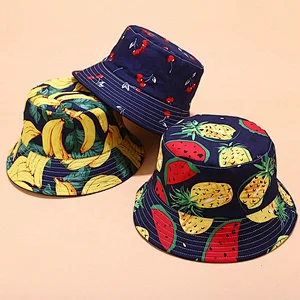 New! printing fruit pattern fisherman hat summer outdoor sports sunshade hat leisure basin hat