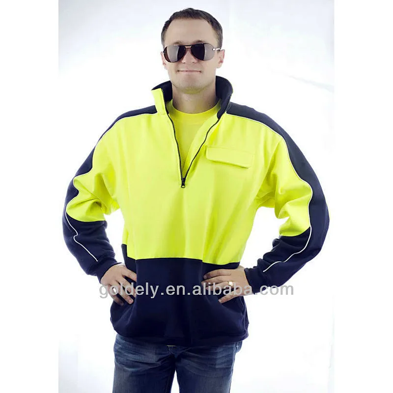 Hi Vis Long Sleeve Polo yellow safety reflective tshirt/safety clothing
