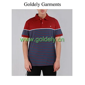 Color stitching two buttons short sleeve high quality jersey cotton polo shirt