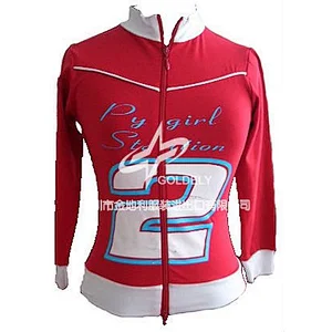 Lady casual sport zip up sweater jacket