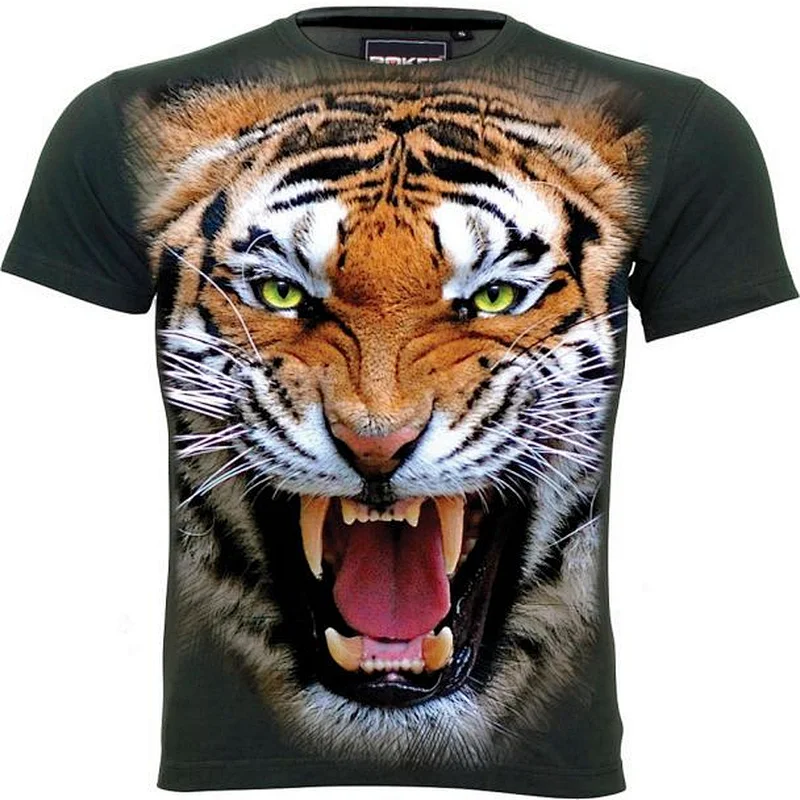 Hot Sale 3D Animal Digital Printing Men T shirts