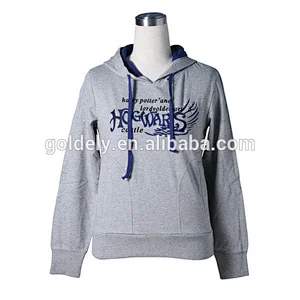 100% Cotton Gray Terry Women's Hoodie Manufacture