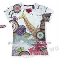 All-Over Discharge Screen Print T-Shirt for Girls, 2013