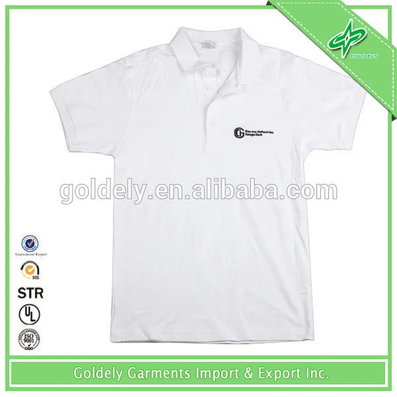 wholesales fashion white polo shirt designs with collars and cuffs