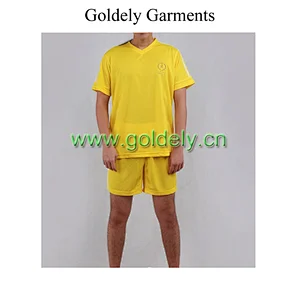 Hi vis orange/yellow quick dry 100% polyester men sport suit T shirts