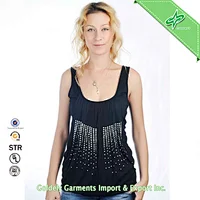 2014 New Slim Sequined Round Collar Top Tanks For Women