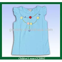 blank lovely kids wear with 3D flowers manufacture in china
