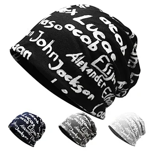 New male/female graffiti-letter pullovers street trend pure cotton pile hats autumn/winter outdoor casual hats