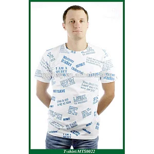 OEM SS O-neck custom wholesale custom all over print t-shirt