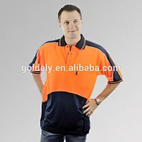 yellow orange custom work uniform breathable polo shirts for men
