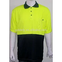 polo shirt fluorescent safety yellow work wear