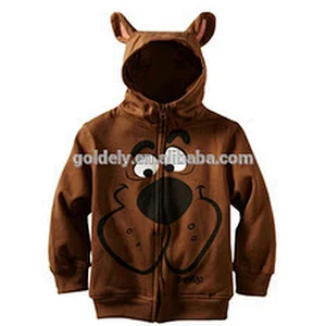 2017 cute hoodies for children 100 cotton/polar fleece pullover hoody with animal ears for children/kids China factory