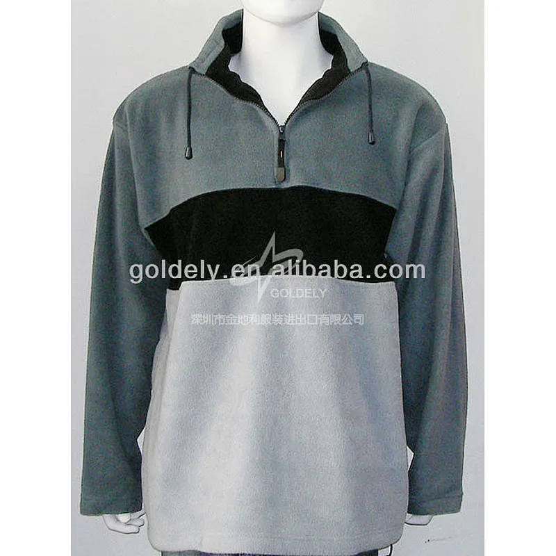 Wholesale adult unisex half- zip fleece hoodies