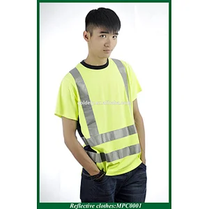 Wholesale 100% polyester safety t shirts work wear cloth
