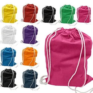 Customized Standard Recycled Cotton Silk Screen Printing Drawstring Bags
