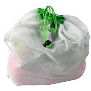 Hot selling cheap custom logo eco 100% polyester mesh drawstring bag