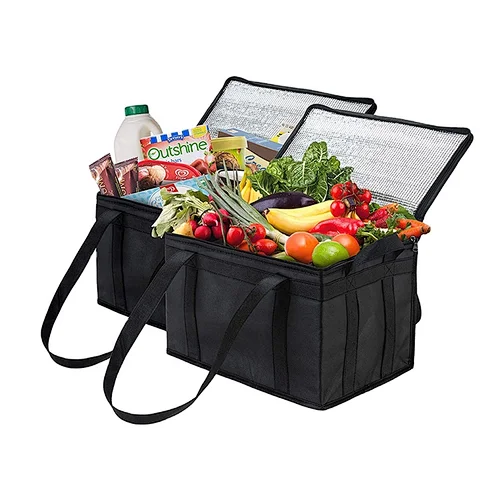 Factory price custom  waterproof non woven insulated grocery foldable cooler bag
