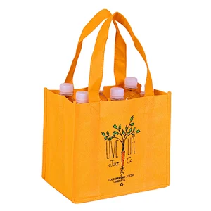 Wholesale Factory Price Custom Logo Eco Friendly Reusable Recyclable Durable Shopper Wine Bag Glossy Non Woven Tote Bag