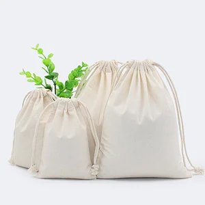 Wholesale cheap cotton fabric cloth drawstring storage custom dust bag