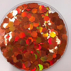 holographic glitters mixed 3mm and 6mm rose gold color