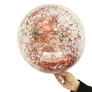 18inch Transparent Bobo balloon filled with Glitter 5g golden color