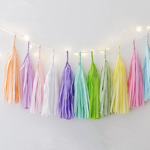 DIY Tissue Paper Tassels Party Decoration Supplies