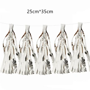 Tassel Tinsel Foil Tassel Party Garland Silver Color