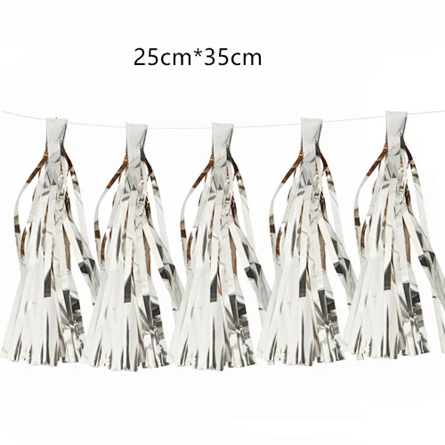 Tassel Tinsel Foil Tassel Party Garland Silver Color