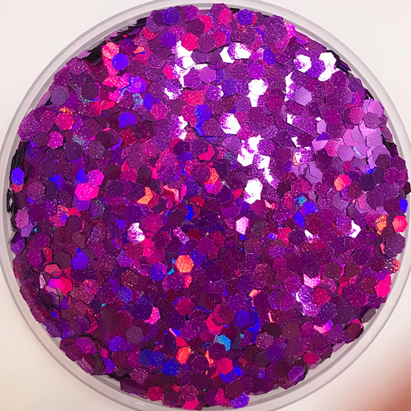 holographic glitters mixed 3mm and 6mm blue color